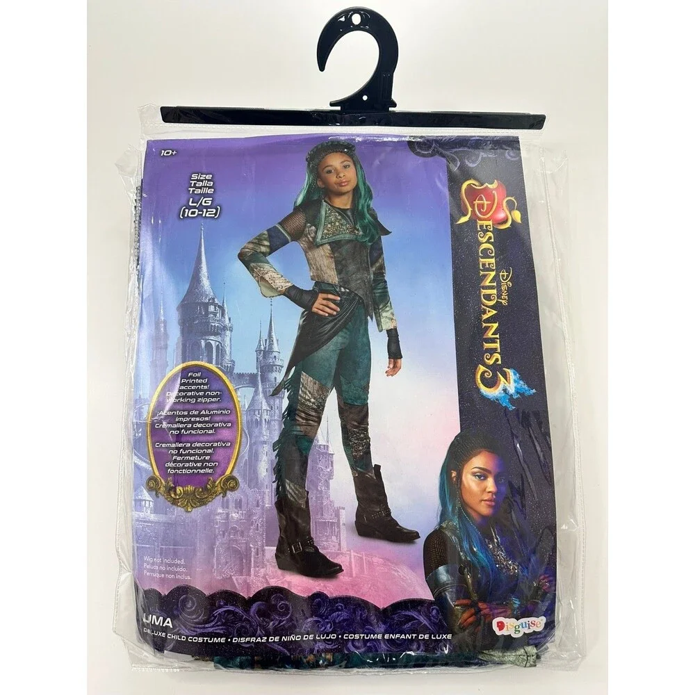 Disney Descendants 3 UMA Deluxe Halloween Costume Jumpsuit Child L (10-12) NEW